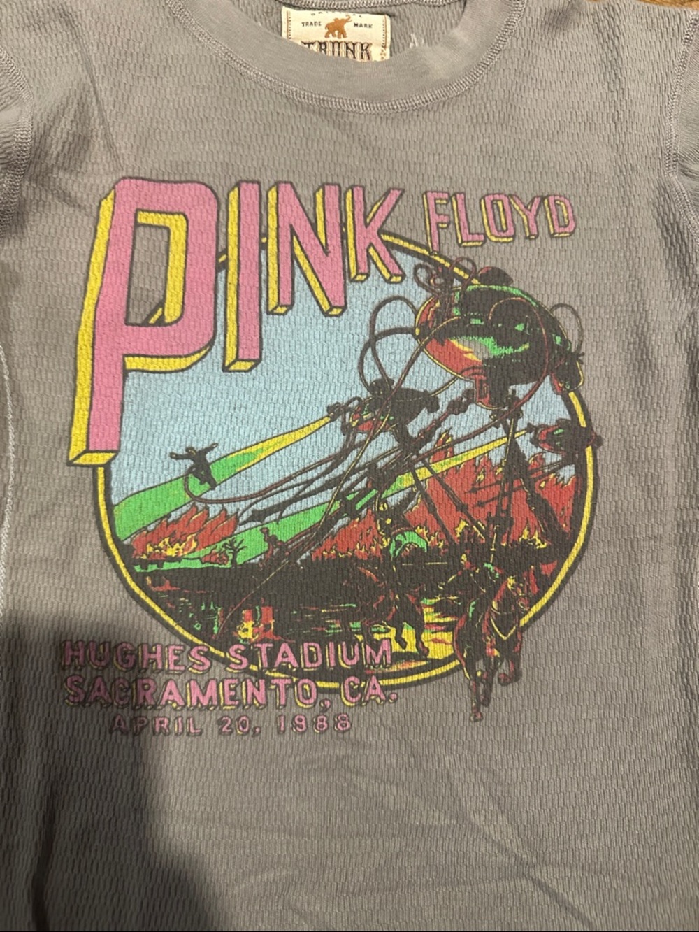 Trunk Ltd Kids Long Sleeve Pink Floyd Graphic Tee - Gray with Pink Accents - Picture 2 of 5